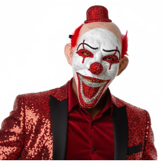 Afbeelding van Red Rhinestone Clown Mask