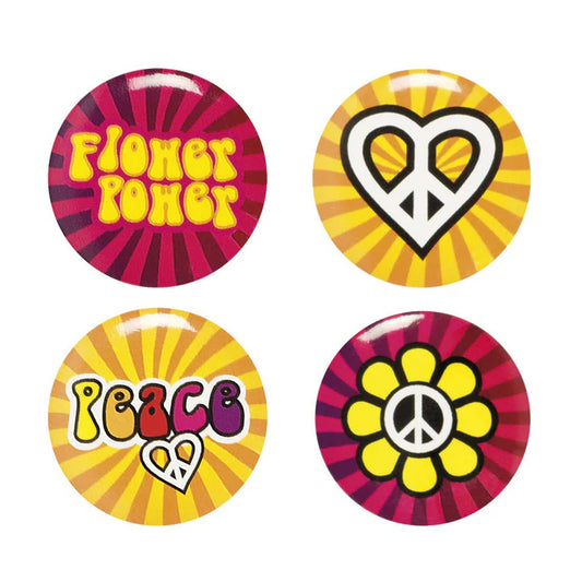 Afbeelding van Set 4 Buttons Hippie