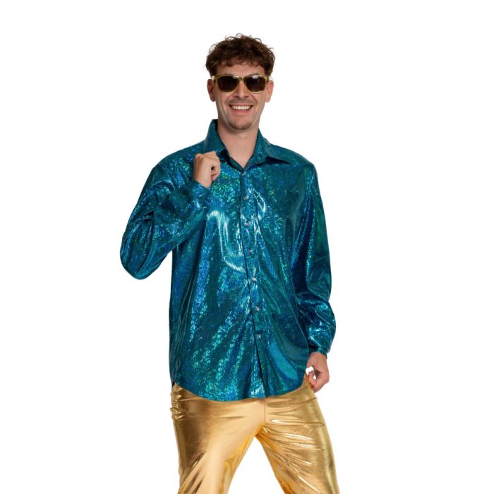Afbeelding van Shirt Disco Shiny Turcuoise XL