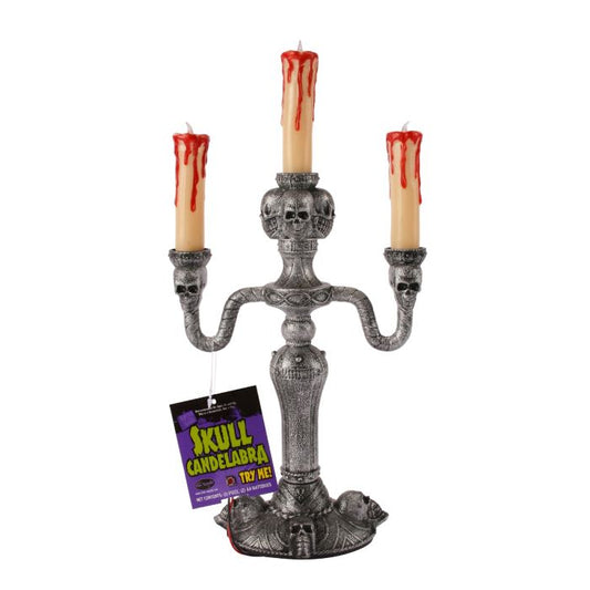 Afbeelding van Skull Kandelaar Led Kaarsen Incl Batterijen - 35 cm