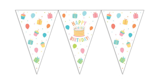 Afbeelding van Vlaglijn Happy Birthday Cake 10 meter