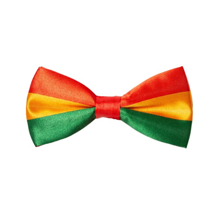 Afbeelding van Vlinderstrik rood geel groen