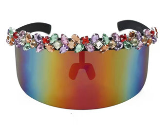 Afbeelding van Zonnebril-visor regenboog en steentjes