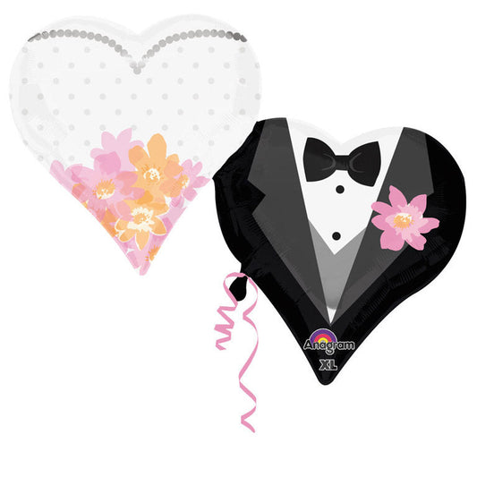 Afbeelding van S-shape Wedding Couple Hart met helium