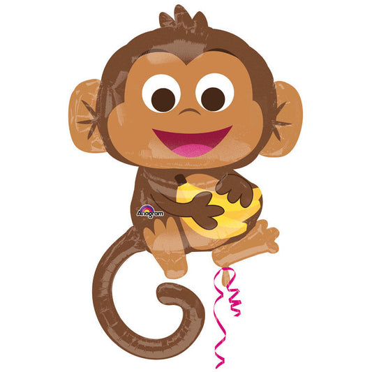 Afbeelding van S Shape Happy Monkey met helium
