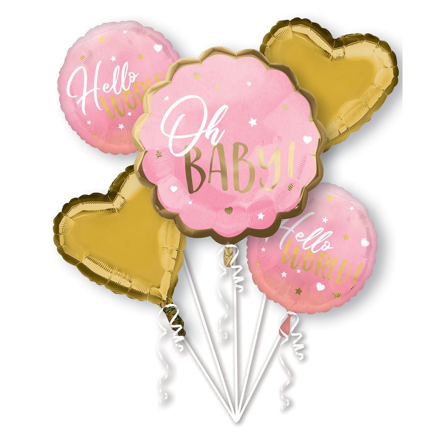 Afbeelding van Bouquet Pink baby girl met helium