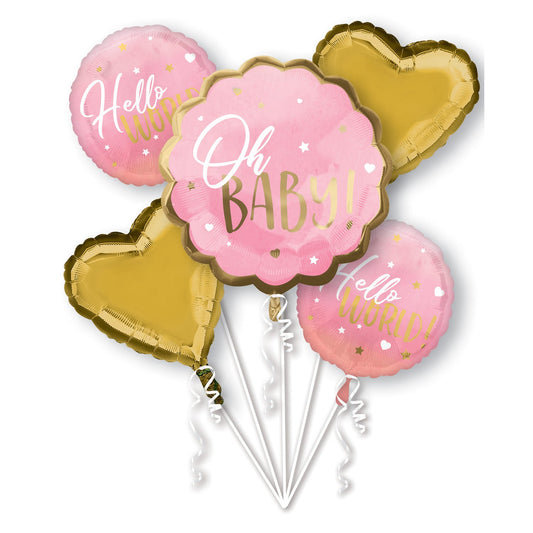 Afbeelding van Bouquet Pink baby girl met helium
