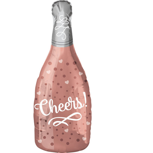 Afbeelding van Standard Champagnefles Roze met helium