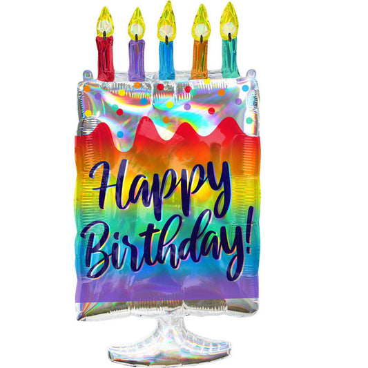Afbeelding van Supershape Taart Regenboog met helium