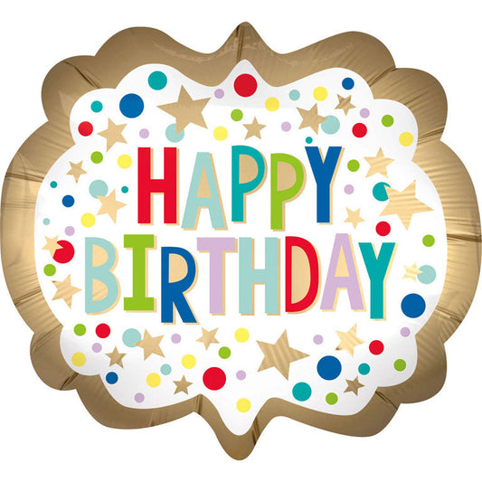 Afbeelding van Super shape 63 cm Happy Birthday met helium
