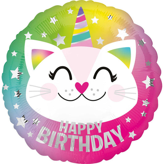 Afbeelding van Folie HBD pastel kat met helium
