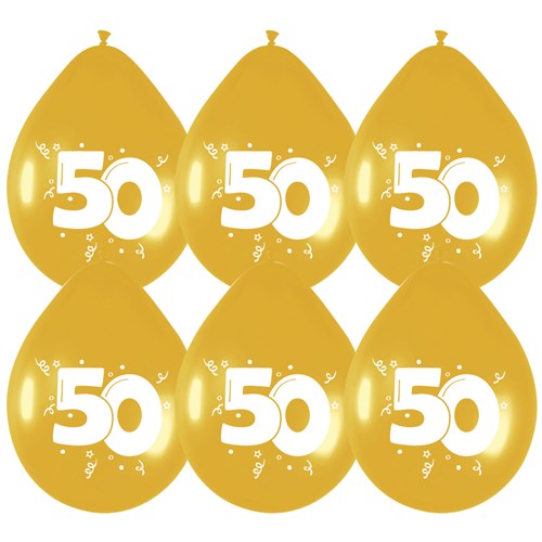 Afbeelding van Ballonnen 50 jaar goud (��30cm, 6st)