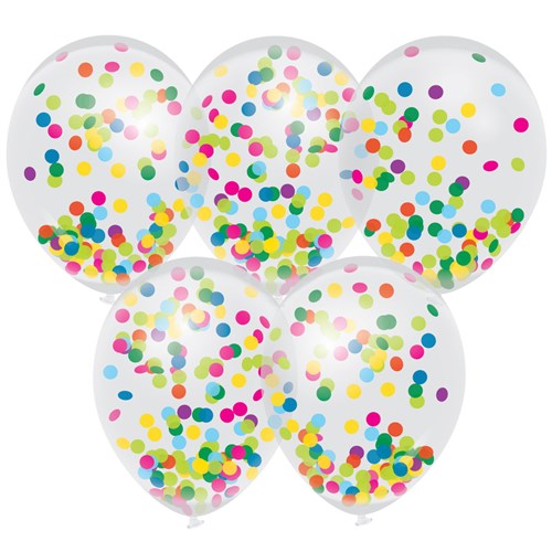 Afbeelding van Confettiballonnen multicolor (��30cm, 5st)