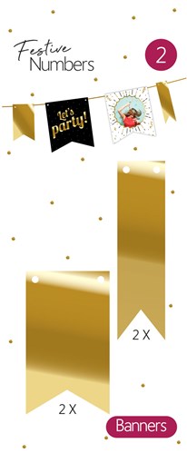 Afbeelding van Festive numbers gouden vaantjes (4st)