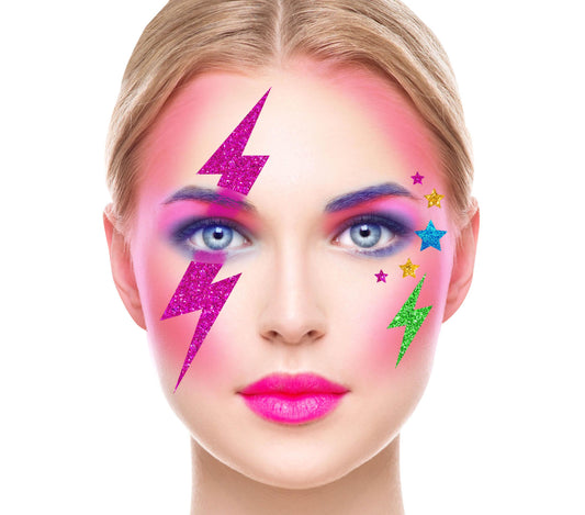 Afbeelding van Gezichts sticker Lightning glitter