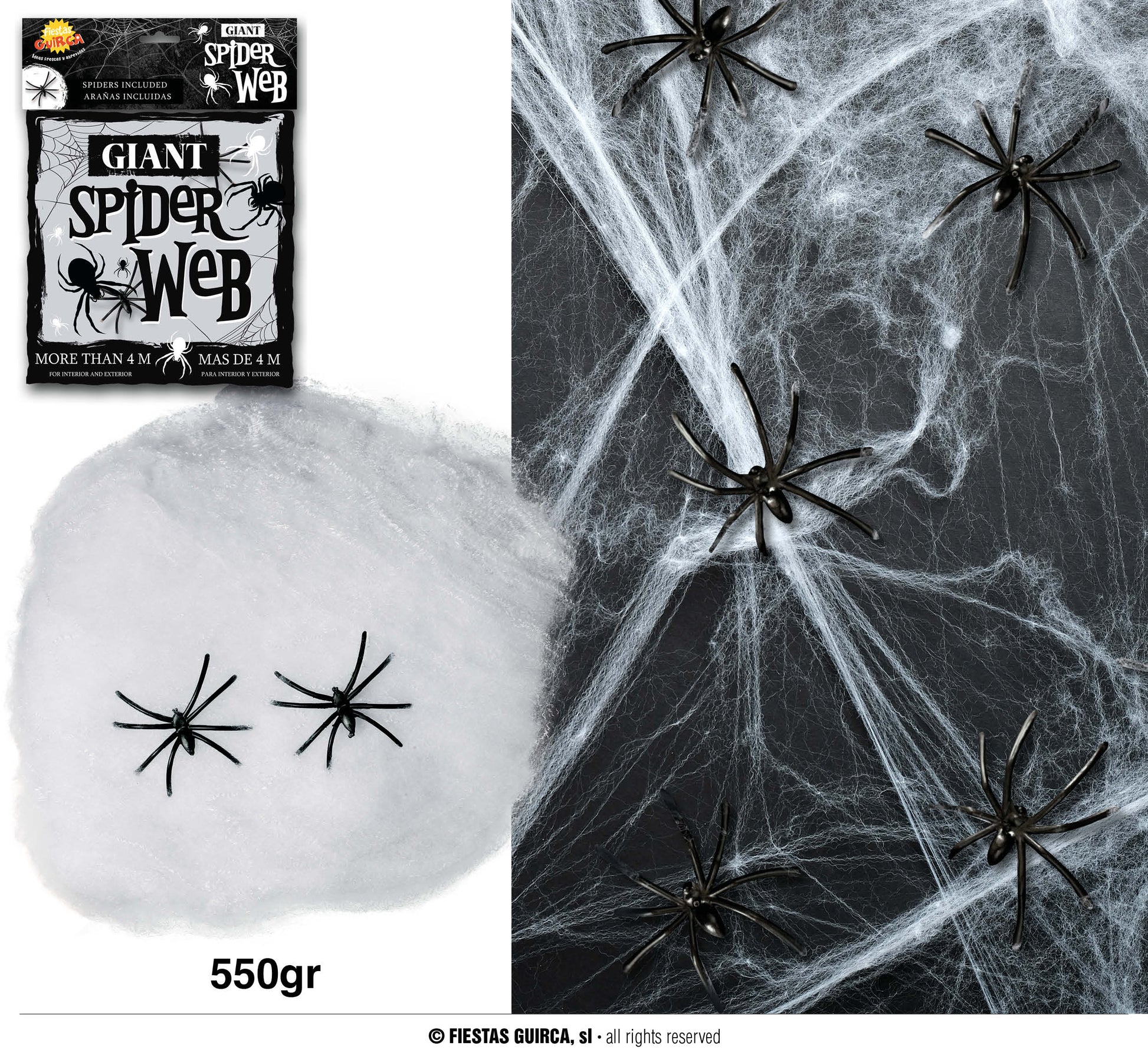 Afbeelding van Spinnenweb 550 gr. + spinnen