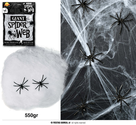 Afbeelding van Spinnenweb 550 gr. + spinnen