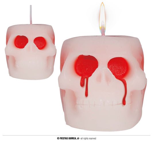 Afbeelding van Kaars Skull met bloed 6 cm