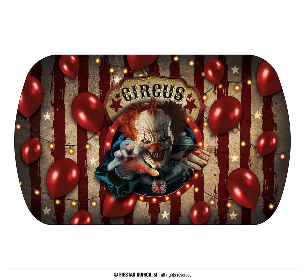 Afbeelding van Dienblad horror clown circus