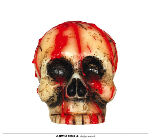 Afbeelding van Kaars Skull met bloed