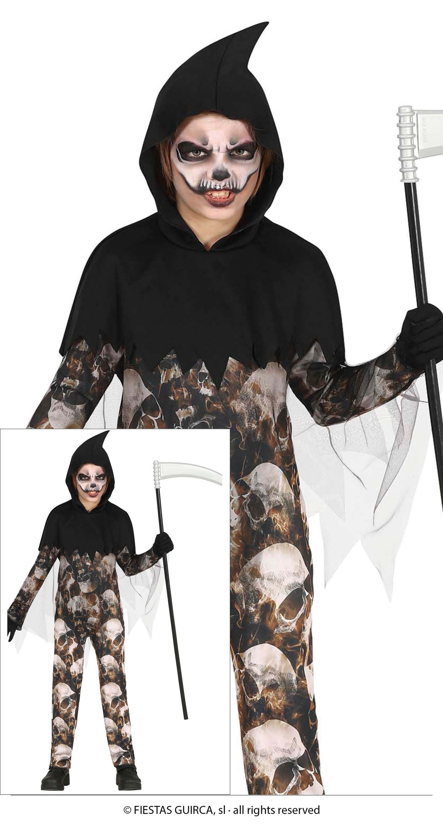 Afbeelding van Jumpsuit Skulls met capuchon 56 jaar