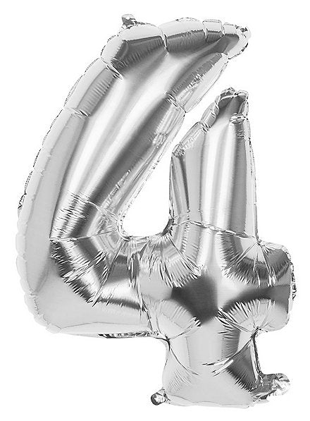 Afbeelding van Folieballon #4 Zilver 90cm. met helium