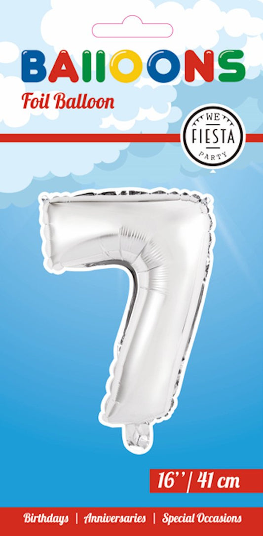 Folieballon #7 16" Zilver