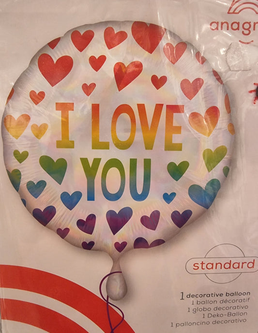 Afbeelding van Folie i love you regenboog kleuren met helium