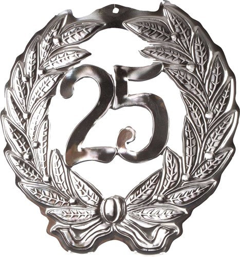 Afbeelding van Huldeschild cijfer ���25��� zilver