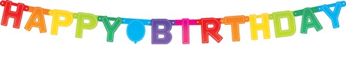 Afbeelding van Letterslinger ���Happy birthday��� (1,60m)