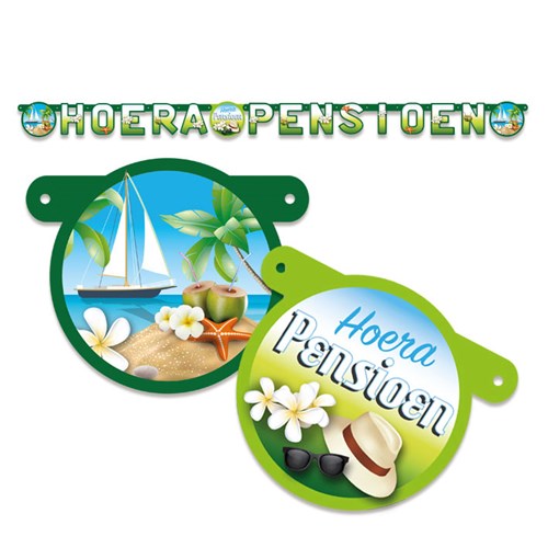 Afbeelding van Letterslinger ���Hoera pensioen��� (170cm)
