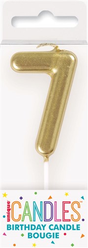 Afbeelding van Kaarsje cijfer ���7��� goud (7cm)