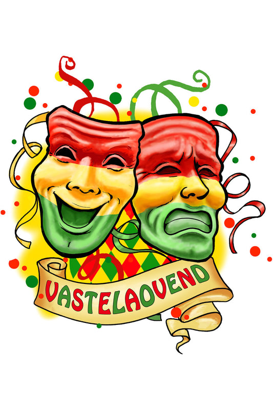 Afbeelding van Raamsticker masker lach en traan