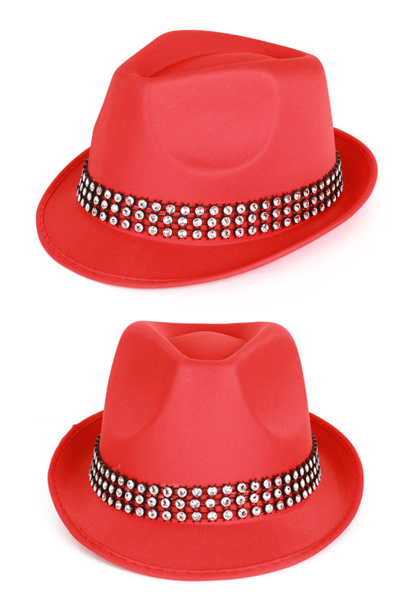 Afbeelding van Pimp hoed rood strass