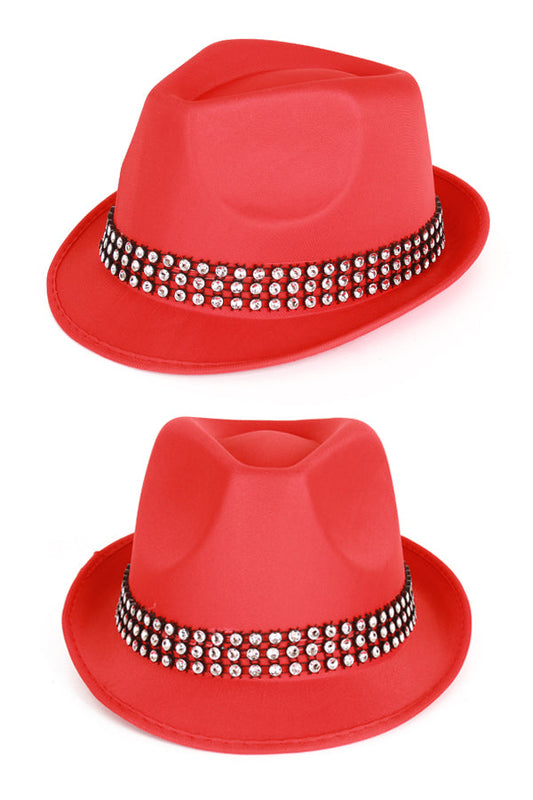 Afbeelding van Pimp hoed rood strass