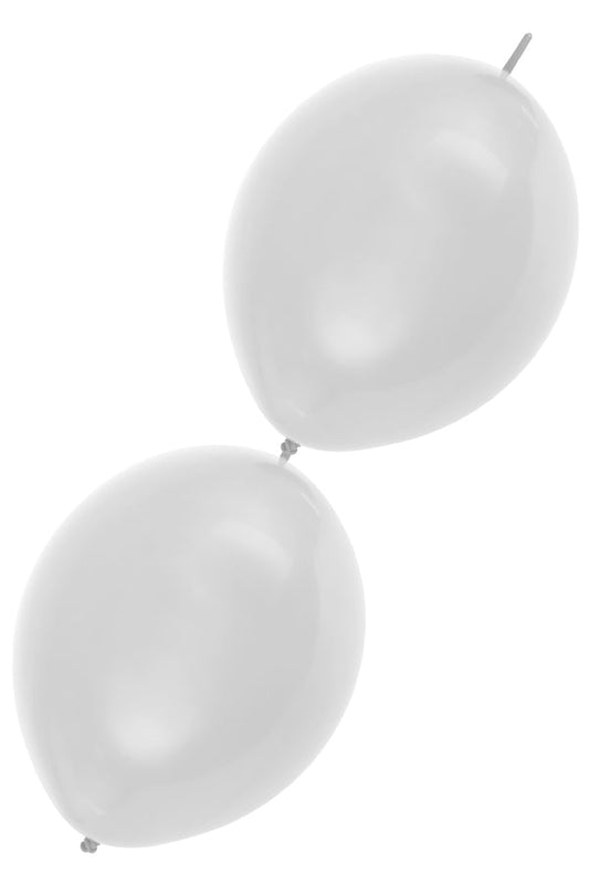 Afbeelding van Doorknoopballonnen wit met helium