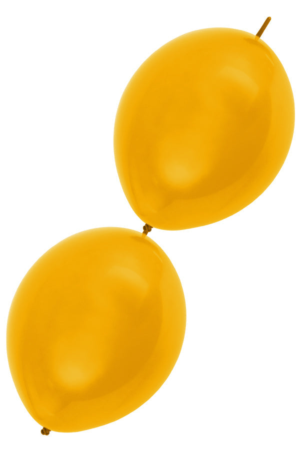 Afbeelding van Doorknoopballonnen goud met helium