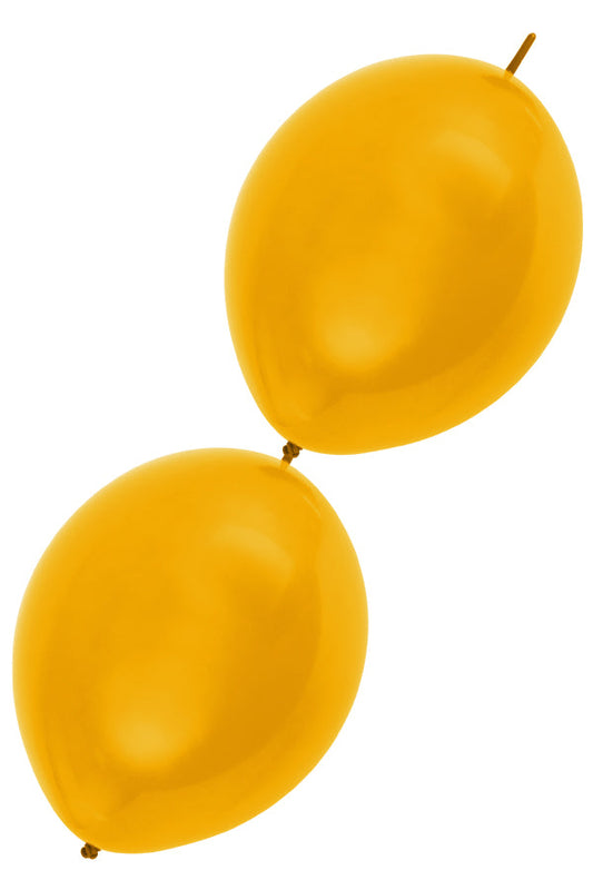 Afbeelding van Doorknoopballonnen goud met helium