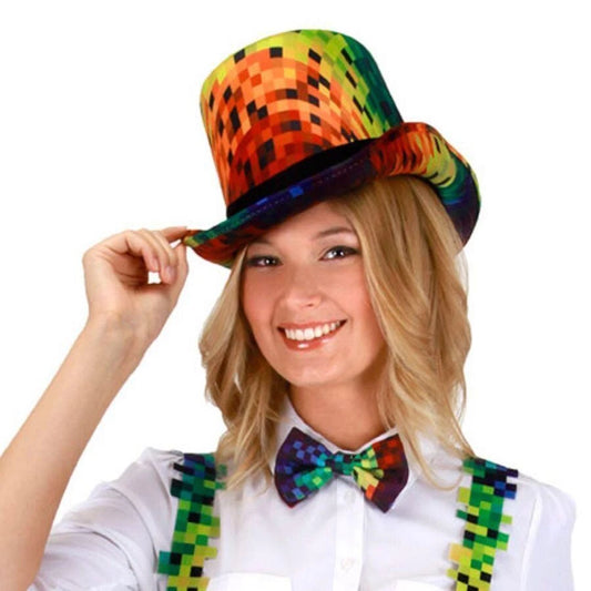 Afbeelding van Hoge Hoed pixel rainbow