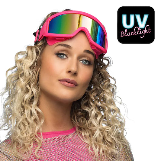 Afbeelding van ski bril neon roze