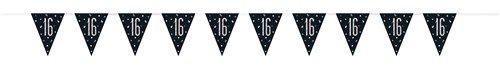 Afbeelding van Vlaggenlijn glitz black&silver ���16��� (275cm)